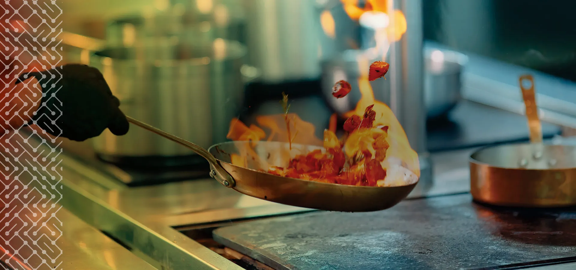 chef cooking with open flame