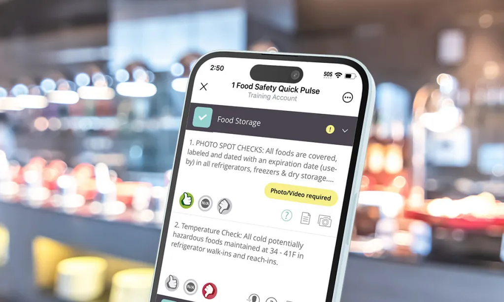 food safety app on a mobile phone